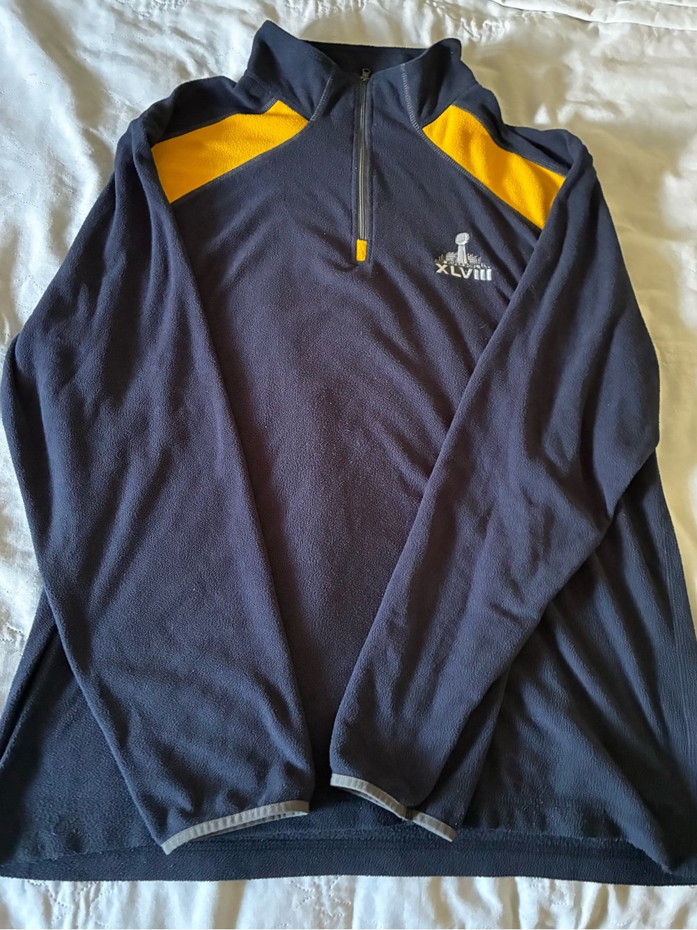 NFL XLVIII Super Bowl men’s quarter zip fleece sweatshirt